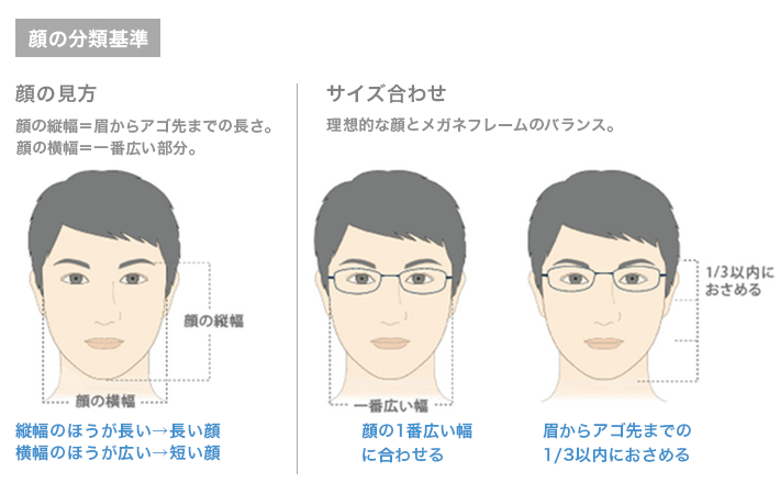 男性向け：顔の分類基準